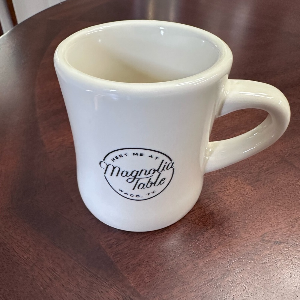 Magnolia Table Cream Diner Style Coffee Tea Mug Where Everyone Has A Seat Gaines